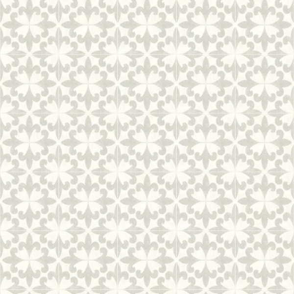 Manhattan Comfort Gonesse Remy Light Grey Fleur Tile 33 ft L X 205 in W Wallpaper BR4072-70034 - main